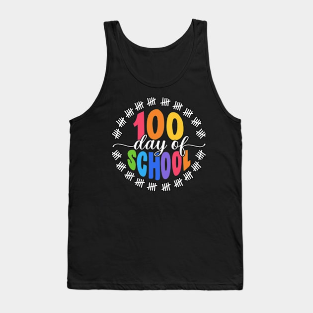 100 Days Of School Colorful Tank Top by JanaeLarson